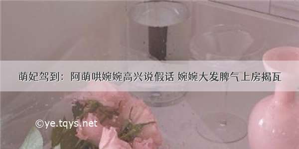 萌妃驾到：阿萌哄婉婉高兴说假话 婉婉大发脾气上房揭瓦