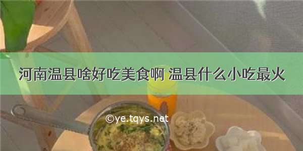 河南温县啥好吃美食啊 温县什么小吃最火