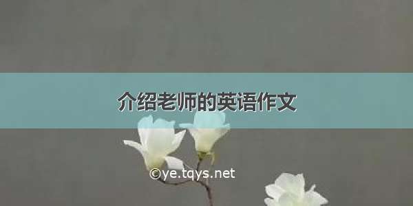 介绍老师的英语作文