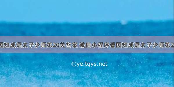 微信看图知成语太子少师第20关答案 微信小程序看图知成语太子少师第20关答案