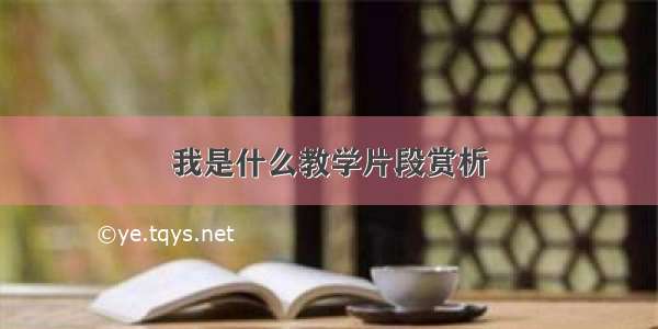 我是什么教学片段赏析