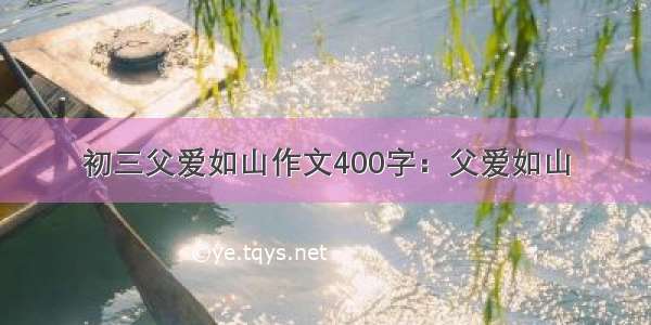 初三父爱如山作文400字：父爱如山