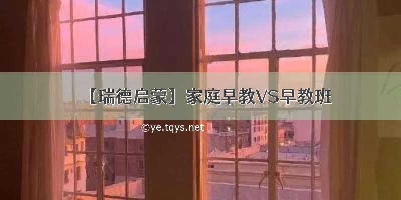 【瑞德启蒙】家庭早教VS早教班