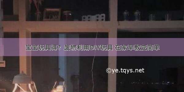 宝宝玩具得？废物利用DIY玩具 在家早教变简单