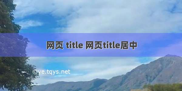 网页 title 网页title居中