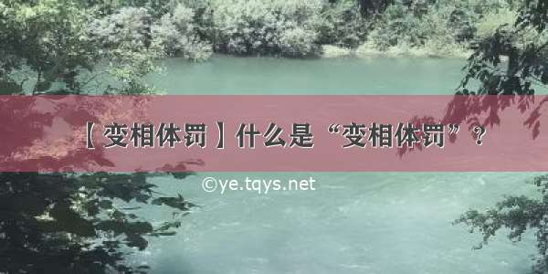 【变相体罚】什么是“变相体罚”?