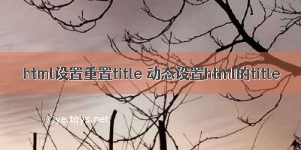 html设置重置title 动态设置html的title