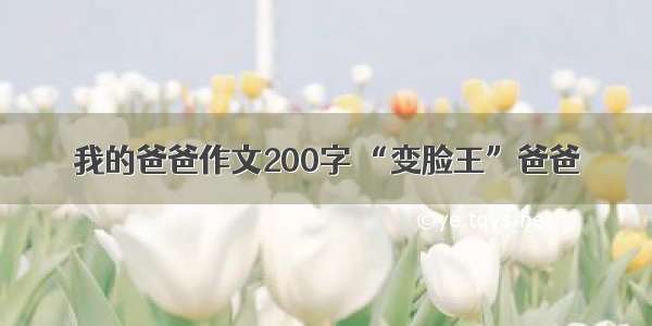 我的爸爸作文200字 “变脸王”爸爸