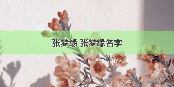 张梦缘 张梦缘名字