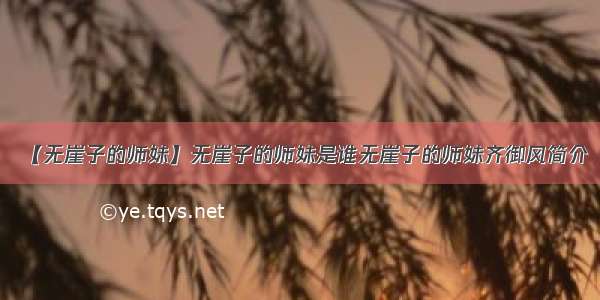 【无崖子的师妹】无崖子的师妹是谁无崖子的师妹齐御风简介