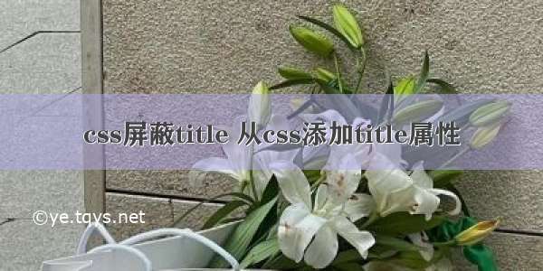 css屏蔽title 从css添加title属性