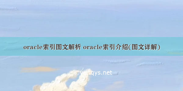 oracle索引图文解析 oracle索引介绍(图文详解)