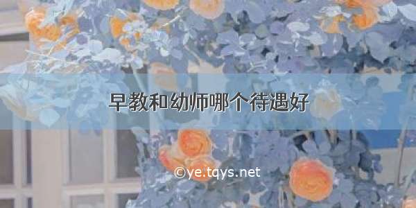 早教和幼师哪个待遇好