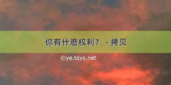 你有什麽权利？ - 拷贝