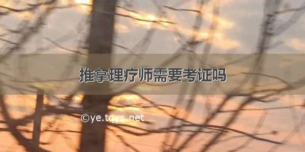 推拿理疗师需要考证吗