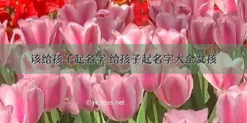 该给孩子起名字 给孩子起名字大全女孩