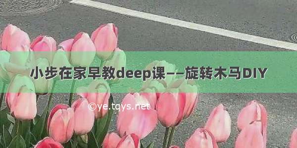 小步在家早教deep课——旋转木马DIY