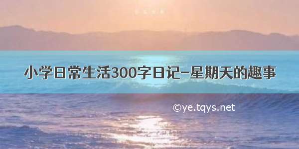 小学日常生活300字日记-星期天的趣事