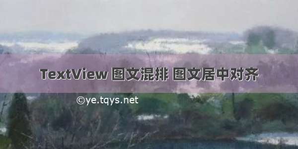 TextView 图文混排 图文居中对齐