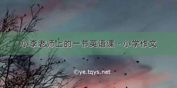 小李老师上的一节英语课 - 小学作文