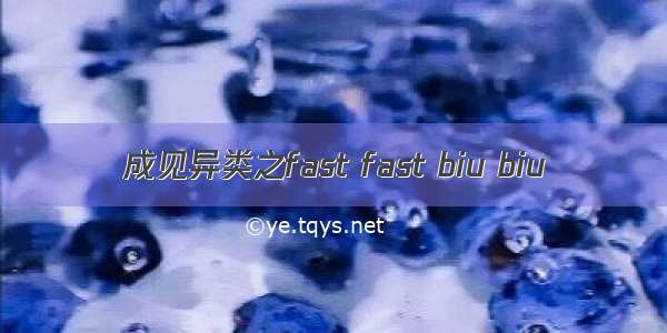 成见异类之fast fast biu biu