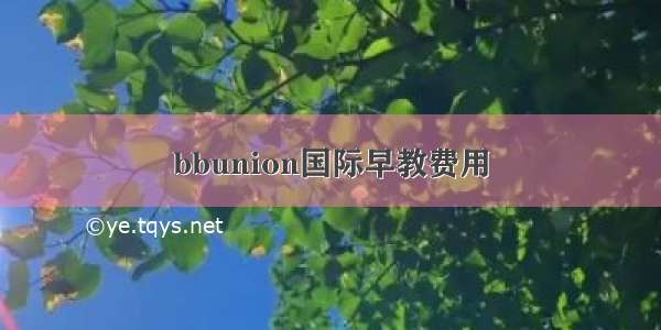 bbunion国际早教费用