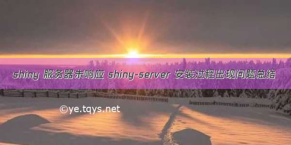 shiny 服务器未响应 shiny-server 安装过程出现问题总结