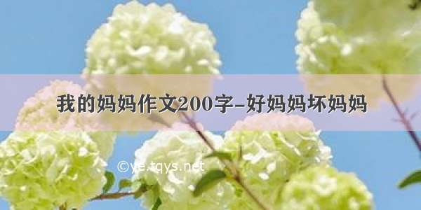 我的妈妈作文200字-好妈妈坏妈妈