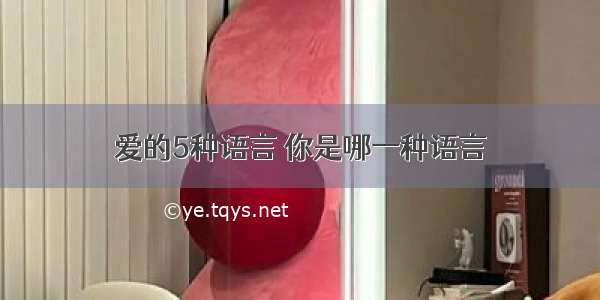 爱的5种语言 你是哪一种语言