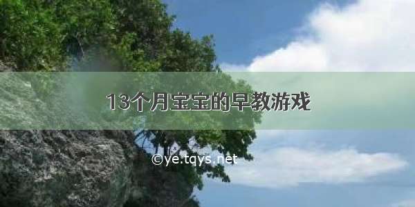 13个月宝宝的早教游戏