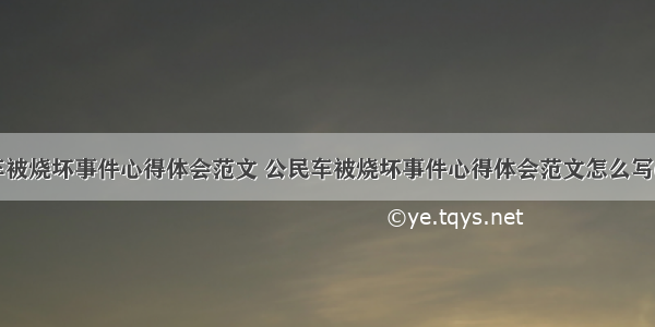 公民车被烧坏事件心得体会范文 公民车被烧坏事件心得体会范文怎么写(九篇)