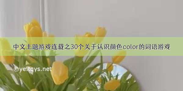 中文主题游戏连载之30个关于认识颜色color的词语游戏