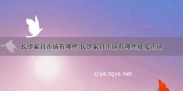 长沙家具市场有哪些 长沙家具市场有哪些批发市场