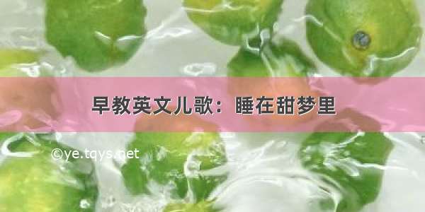 早教英文儿歌：睡在甜梦里