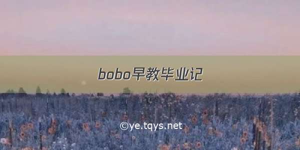 bobo早教毕业记