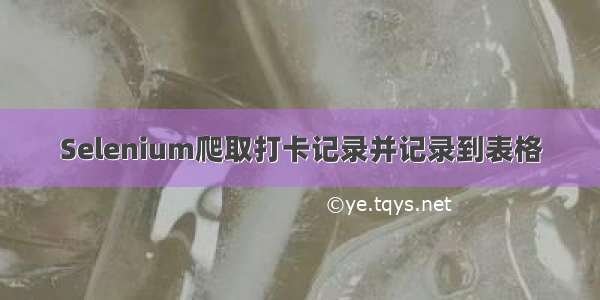 Selenium爬取打卡记录并记录到表格