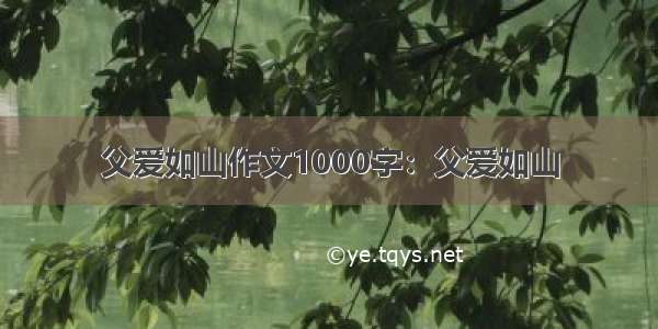 父爱如山作文1000字：父爱如山