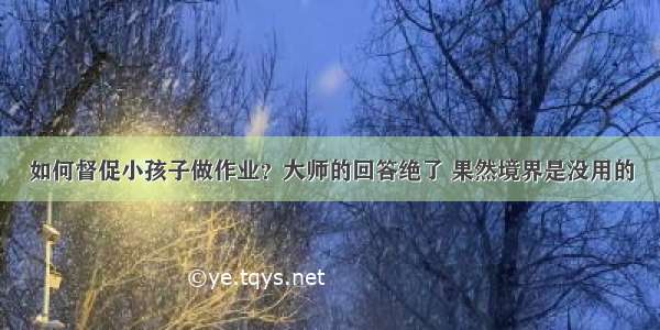 如何督促小孩子做作业？大师的回答绝了 果然境界是没用的