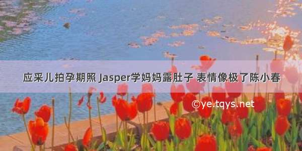 应采儿拍孕期照 Jasper学妈妈露肚子 表情像极了陈小春