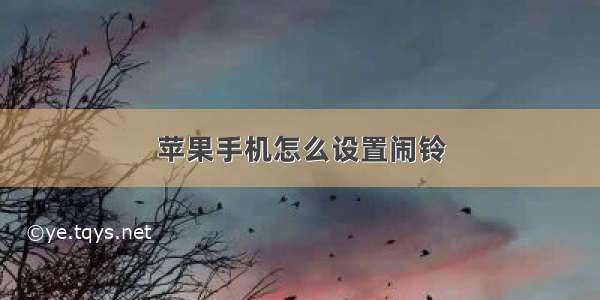 苹果手机怎么设置闹铃