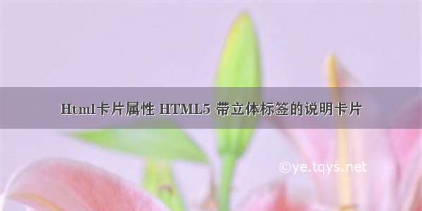 Html卡片属性 HTML5 带立体标签的说明卡片