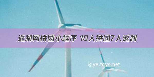 返利网拼团小程序 10人拼团7人返利