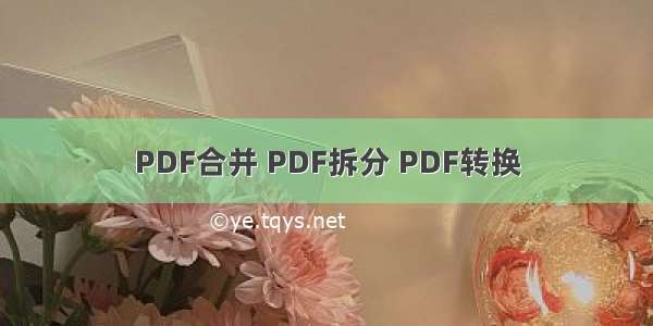 PDF合并 PDF拆分 PDF转换