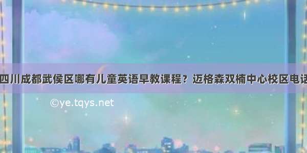 四川成都武侯区哪有儿童英语早教课程？迈格森双楠中心校区电话