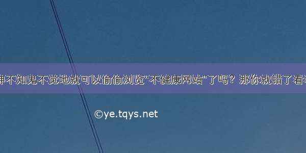 以为神不知鬼不觉地就可以偷偷浏览“不健康网站”了吗？那你就错了看看后果