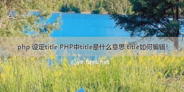 php 设定title PHP中title是什么意思 title如何编辑！