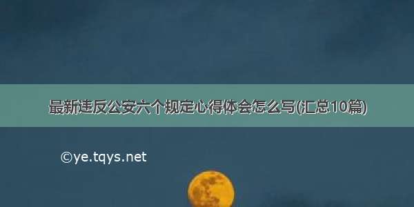 最新违反公安六个规定心得体会怎么写(汇总10篇)