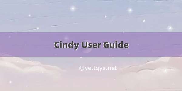 Cindy User Guide