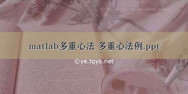 matlab多重心法 多重心法例.ppt