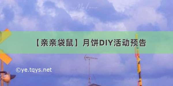 【亲亲袋鼠】月饼DIY活动预告